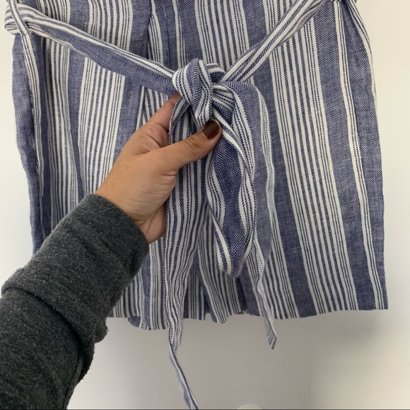 JENNI KAYNE Baja Stripe Paper Bag 100% Linen Shorts Size 6 - Picture 8 of 8